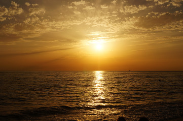 Sunset over the sea