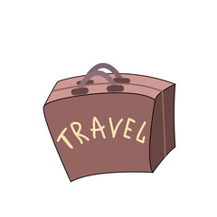 painted suitcase. Travel.