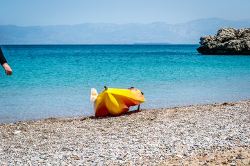 Houcima beach and waves and rocks