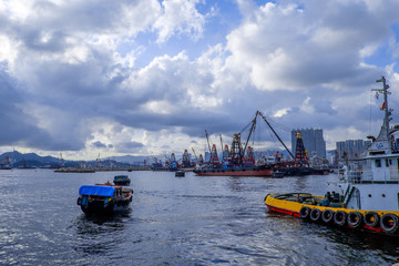 cargo ship in the harbor