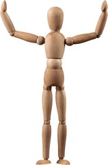 Miniature wooden mannequin in a pose