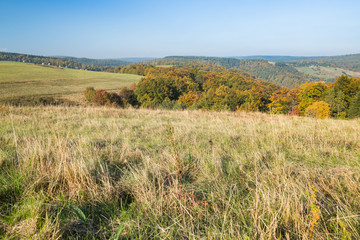 Autumn landscape in ore mountains in the Czech republic