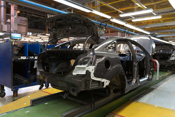 Assembly shop at a car factory
