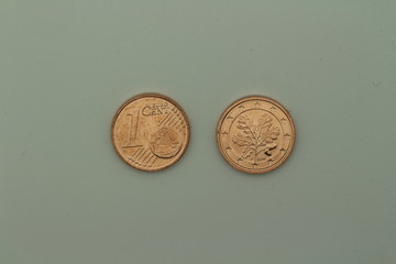 Vorder- und Rückseite eines 1 Cent Stückes