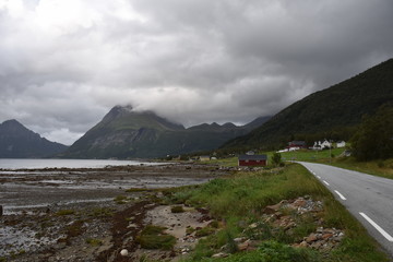 Nesna, Bratland, Fjord, Sjona, Norwegen, Nordland, Fv17, Fv 17, Küstenstraße, Kystriksveien,...