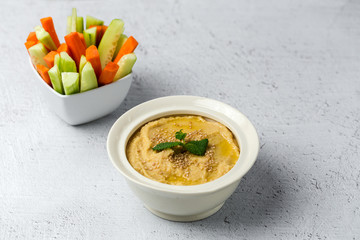 Chickpea humus made at home