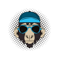 Hipster monkey cool sketch
