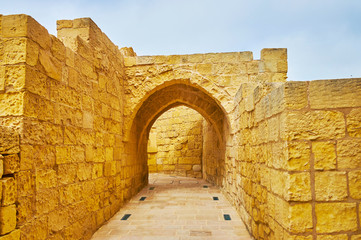 Preserved buildings in Rabat Citadel, Gozo, Malta