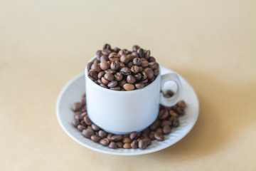 cup of coffee and beans