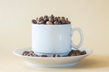 cup of coffee and beans