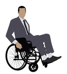 Fototapeta premium Disabled Businessman Sitting On Wheelchair