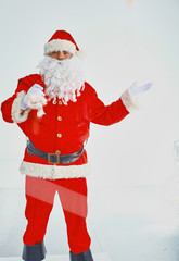 Christmas theme: happy Santa Claus. Over white background