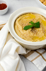 Chickpea humus made at home