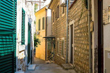 street in old town, Herceg Novi, Montenegro