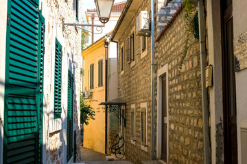 street in old town, Herceg Novi, Montenegro