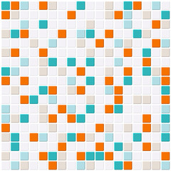 Small colored mosaic with white filling. Vector.
