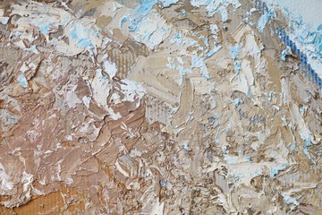Close up texture with brush strokes and palette knife strokes. Suitable for creative ideas, backgrounds and  textures.