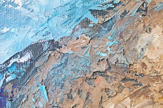 Close up texture with brush strokes and palette knife strokes. Suitable for creative ideas, backgrounds and  textures.