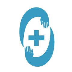 Medic cross icon, pharmacy logo template.