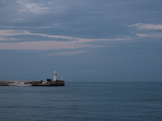 Lighthouse in the sea
