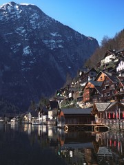 Fototapeta premium Hallstatt is small town in mountains
