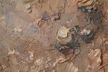 Close up texture with brush strokes and palette knife strokes. Suitable for creative ideas, backgrounds and  textures.