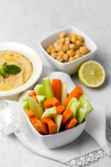 Chickpea humus made at home