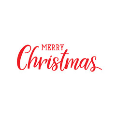 Merry Christmas. Red lettering. calligraphy vector illustration. winter holiday design