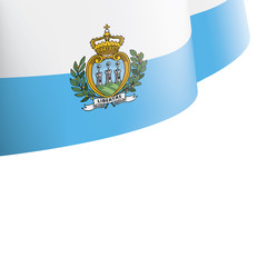 San Marino flag, vector illustration on a white background