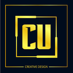 Initial Letter CU Logo Template Design