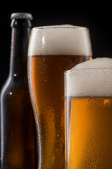 Closeup of light beer