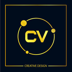 Initial Letter CV Logo Template Design