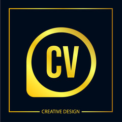 Initial Letter CV Logo Template Design