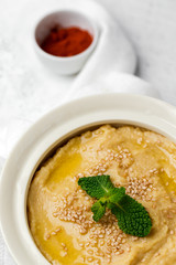 Chickpea humus made at home