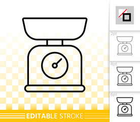 Kitchen Scale simple black line vector icon