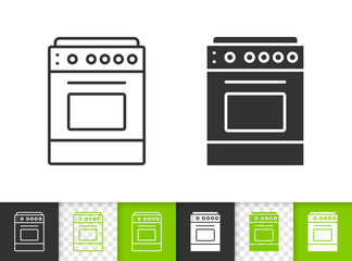 Stove simple black line vector icon
