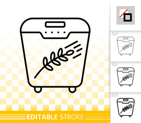 Bread Maker simple black line vector icon