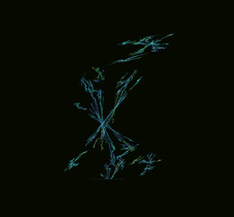 Fototapeta na wymiar Green blue abstract fractal. Fantasy fractal texture. Digital art. 3D rendering. Computer generated image.