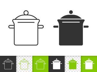 Pan simple black line vector icon