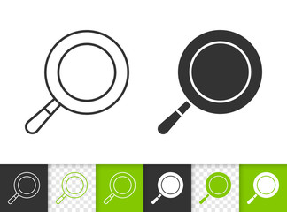 Frying Pan simple black line vector icon