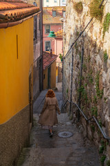 young woman walking on the street