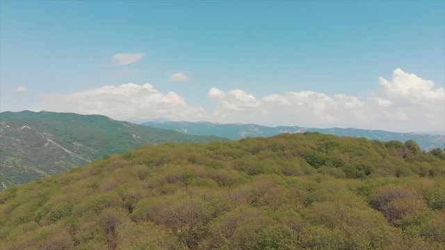 Arslanbob Is a Valley, Mountain Range, and a Large Wild Walnut (Juglans Regia) Forest in Jalal-abad Province of Western Kyrgyzstan. Here, the Trees Can Reach a Height of 30 Meters .Arial Dron Shoot.