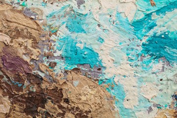 Close up of  painting texture with brush strokes and palette knife strokes. Suitable for creative ideas, backgrounds and  textures.