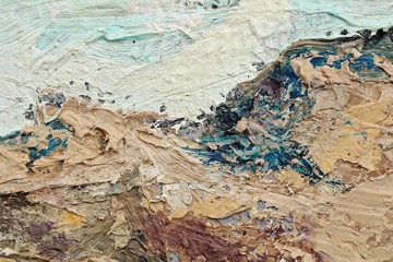 Close up of  painting texture with brush strokes and palette knife strokes. Suitable for creative ideas, backgrounds and  textures.
