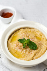 Chickpea humus made at home