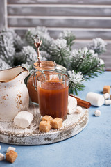 Ingredients for cooking hot chocolate or cocoa