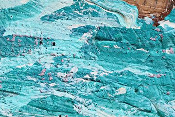 Fototapeta na wymiar Close up of painting texture with brush strokes and palette knife strokes. Suitable for creative ideas, backgrounds and textures.