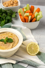 Chickpea humus made at home
