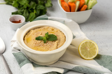 Chickpea humus made at home