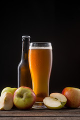 Set of apples and cider
